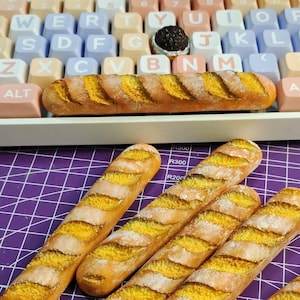 French Baguette Keycap | Clay Handmade | 6.25U Space Key for Mechanical Keyboard | Art Decoration |