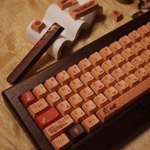 Egyptian Hieroglyph Keycap Set: Cherry Profile PBT Dye-Sub - Ancient Gaming Gear