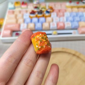 Scallion and Pork Floss Bread Roll | Clay Handmade | For Mechanical Keyboard | Art Decoration |