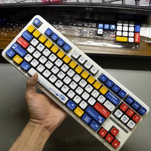 Japanese Style Gundam 120+ PCS MDA Profile Anime Keycap Set For Mechanical Keyboard｜Gift for Him|Custom Keycaps|Keycaps ONLY