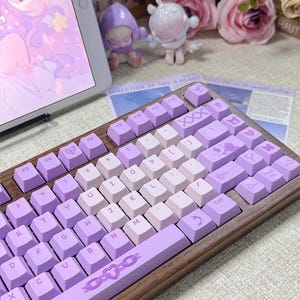 Handmade Bunny Girl Keycap Set | Pastel Anime Themed for Mechanical Keyboard | Cute Handcrafted Desk Decor|Keycaps ONLY