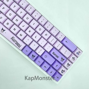Kuromi-Inspired 125-Key XDA Keycap Set Only - Japanese Goth Style for Cherry MX Keyboards