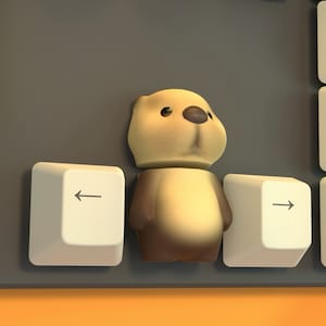 Party Animals OTTA | Clay Handmade | Two keycaps for Mechanical Keyboard (Recommend UP and DOWN keys) | Art Decoration