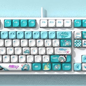 Japanese Style Hatsune Miku 116 PCS MOA Profile Anime Keycap Set For Mechanical Keyboard｜Gift for Him|Custom Keycaps | Keycaps ONLY