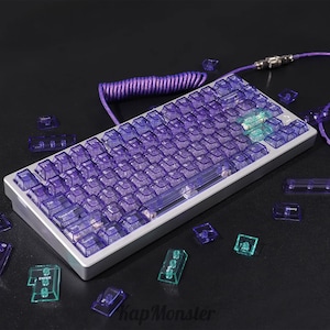 Set di tasti anime Purple Crystal: tasti in stile ciliegia giapponese, 156 pezzi