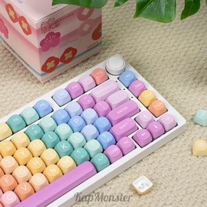Japanese Style Rainbow 127 PCS Cherry Profile Anime Keycap Set For Mechanical Keyboard｜Gift for Him|Custom Keycaps|Keycaps ONLY
