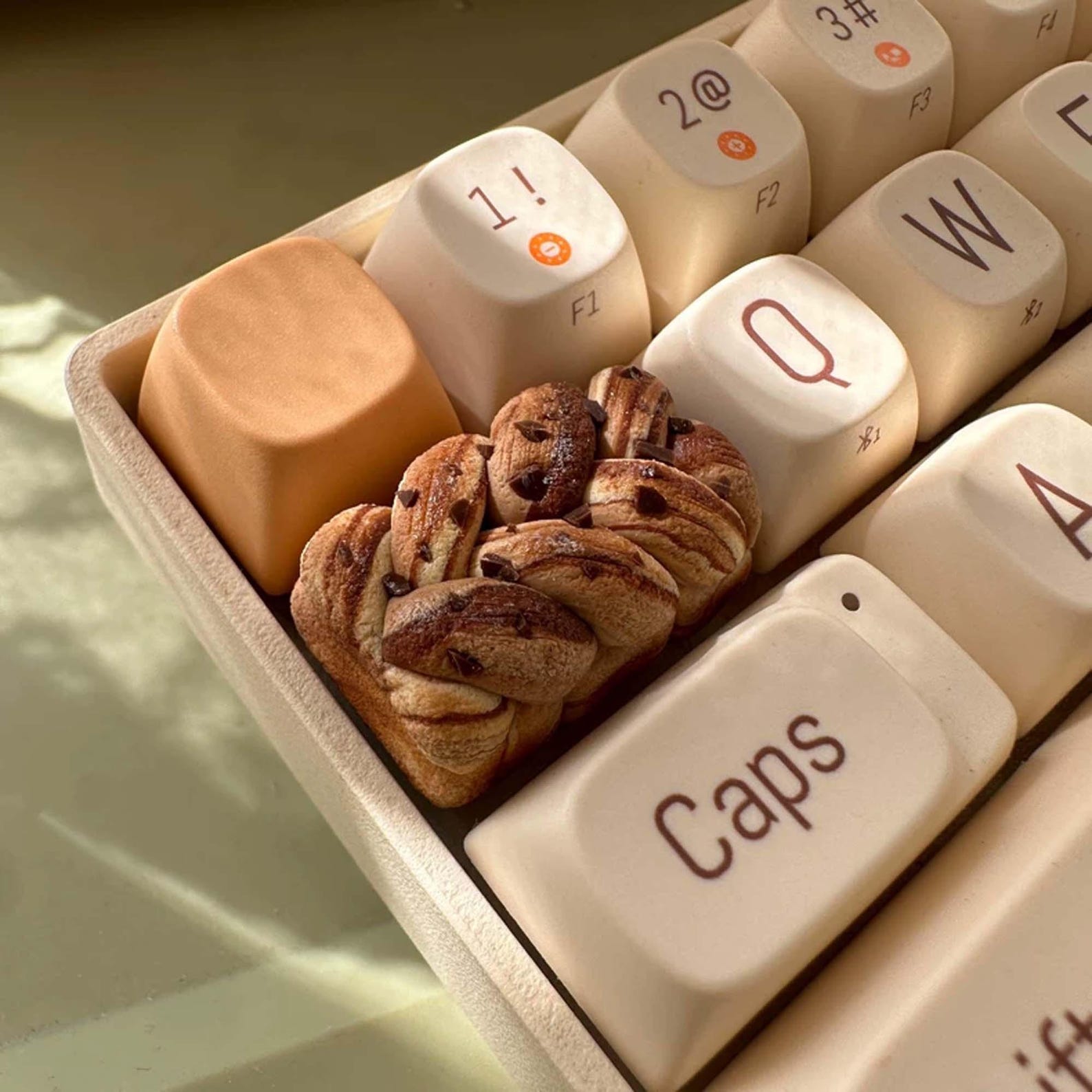 Handmade Custom Keycap Toast Bread Clay Keycap