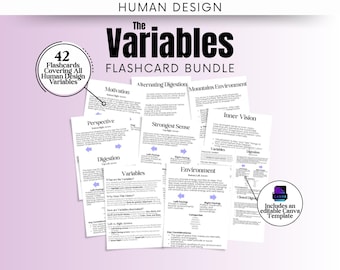 Human Design Variables Flashcards: Study Guide (Digital PDF)
