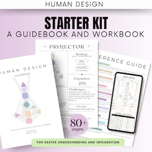 Kit de inicio de Diseño Humano con libro electrónico y cuaderno de ejercicios. Aprenda Diseño Humano, Gráfico Corporal, Carta Natal, Guía de estudio y Autodescubrimiento.