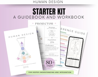 Human Design Starter Kit bundle with Ebook and Workbook, Learn Human Design, Body Graph Chart, Birth Chart, Study guide, Self discovery