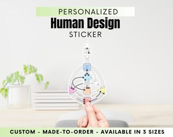Personalized Human Design Body Graph Sticker: Custom Birth Chart Vinyl Decal