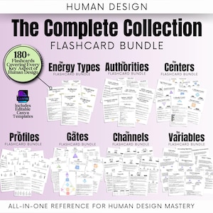 Tarjetas didácticas de Diseño Humano: Colección completa, Guía de estudio de Diseño Humano, Aprende Diseño Humano, Megapaquete, Plantilla de Canva, Herramienta de estudio, PDF