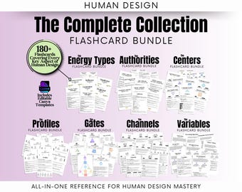 Human Design Flashcards: The Complete Collection, Human Design Study guide, Learn Human Design, Mega Bundle, Canva template, Study tool, pdf
