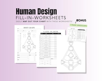 Human Design Chart Fill-In Worksheets: Template for reading birth charts | Human Design Gates, Body Graph, Human Design Centers, Study Guide