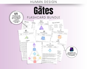 Human Design Flash Cards: 64 Gates, Affirmations, Study Guide (Digital Download)
