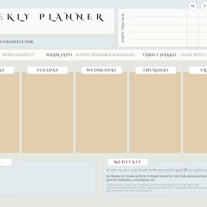Sikh Weekly Digital Planner A4
