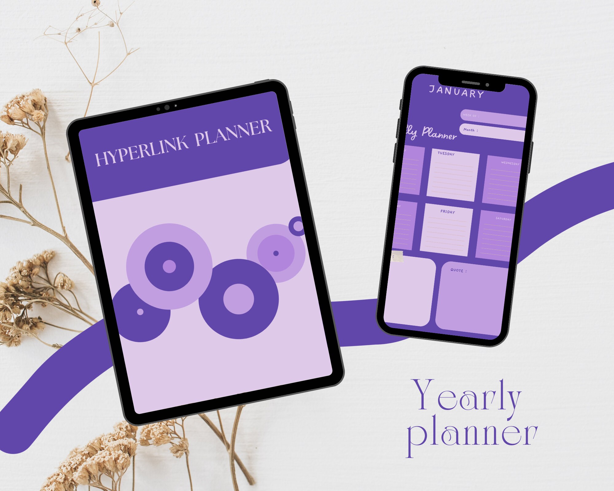 2024 Weekly & Monthly Digital Planner Tracker, Minimalist Good Notes ...