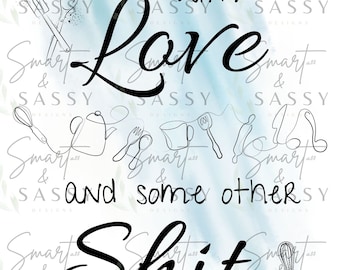 Made With Love Apron Design, Kitchen PNG (Digital Download)