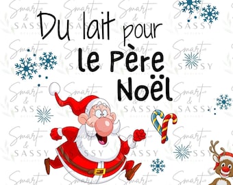Milk For Santa Mug Design PNG | French Christmas (Digital Download)