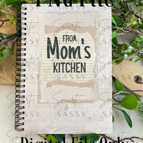 Mom's Recipe Book Digital Design | Recipe Sublimation PNG | Cookbook Sublimation PNG | Journal Cover PNG Design | Recipe Book Cover Design