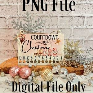Candy Cane Countdown Sign Digital Design, PNG, Instant download, Christmas Sign, Christmas Countdown, Sublimation Design, Candy Cane Advent