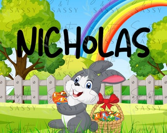 Easter Tag Digital Design | Easter Name Basket Tag PNG | Class Gift design| Easter Class Favors PNG | Easter Kids Design | Easter Name Tag