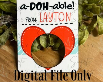 Kids Playdough Card Digital Design | Valentines Playdough Card PNG | Class Gift design| Valentine Class Favors PNG | Valentine Kids Design