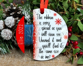 Ribbon Height Ornament Digital Download | Growth Tracker