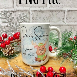 Lieber Weihnachtsmann, ich kann tasse digital design PNG | Weihnachtstasse PNG | Lustige Tasse PNG | Weihnachten Sublimation png Design