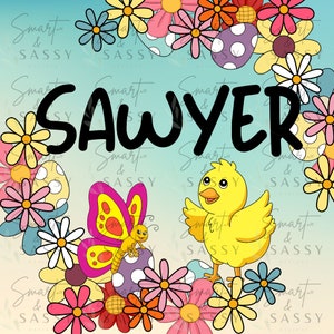 Easter Tag Digital Design | Easter Name Basket Tag PNG | Class Gift design| Easter Class Favors PNG | Easter Kids Design | Easter Name Tag