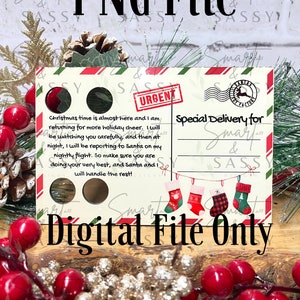 Elf Postcard Digital Design, PNG, Téléchargement instantané, Signe de Noël, Sublimation Design, Welcome Back Elf Design PNG