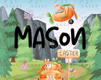 Easter Tag Digital Design | Easter Name Basket Tag PNG | Class Gift design| Easter Class Favors PNG | Easter Kids Design | Easter Name Tag