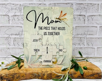 Mom, The Piece That Holds Us Together | Mom Digital Design PNG | Mothers Day PNG | Mother's Day Sublimation |  Puzzle Pieces PNG |