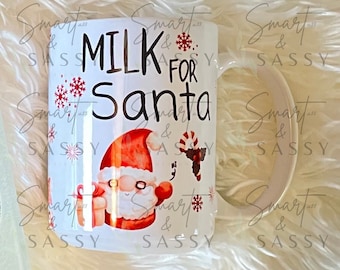 Milk For Santa Mug Design | Christmas Mug PNG (Digital Download)