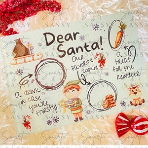 Caro vassoio di Babbo Natale Digital Design PNG / Vassoio di Babbo Natale / Piatto di latte e biscotti / Piatto di Natale PNG / Vassoio di Natale PNG