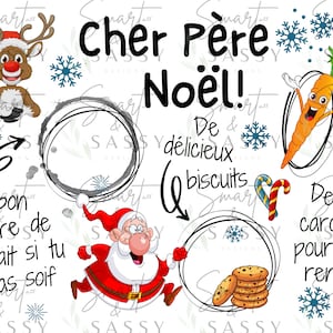 Dear Santa Tray Digital Design png | Francuska pisownia png | Talerz na mleko i ciasteczka | Talerz świąteczny PNG | Talerz świąteczny PNG