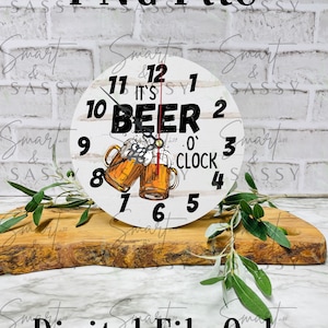 Its Beer O&#39;Clock Digital Design | Clock Design PNG | Round Clock Sublimation Design | Wall Clock PNG Design | Beer PNG