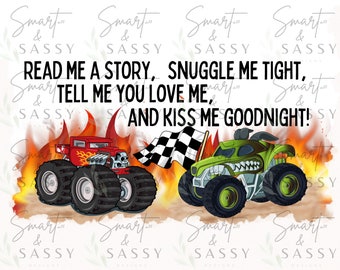 Book Pillow With Pocket, Digital Design PNG, Read Me A Story Trucks PNG Design, Book Lover Quotes, Sublimation Design, Pocket Pillow Design