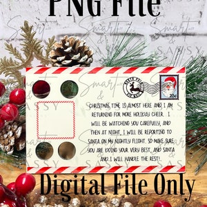 Elf Postcard Digital Design, PNG, Téléchargement instantané, Signe de Noël, Sublimation Design, Welcome Back Elf Design PNG