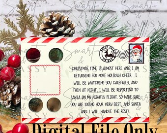 Elf Postcard Digital Design, PNG, Instant download, Christmas Sign, Sublimation Design, Welcome Back Elf Design PNG
