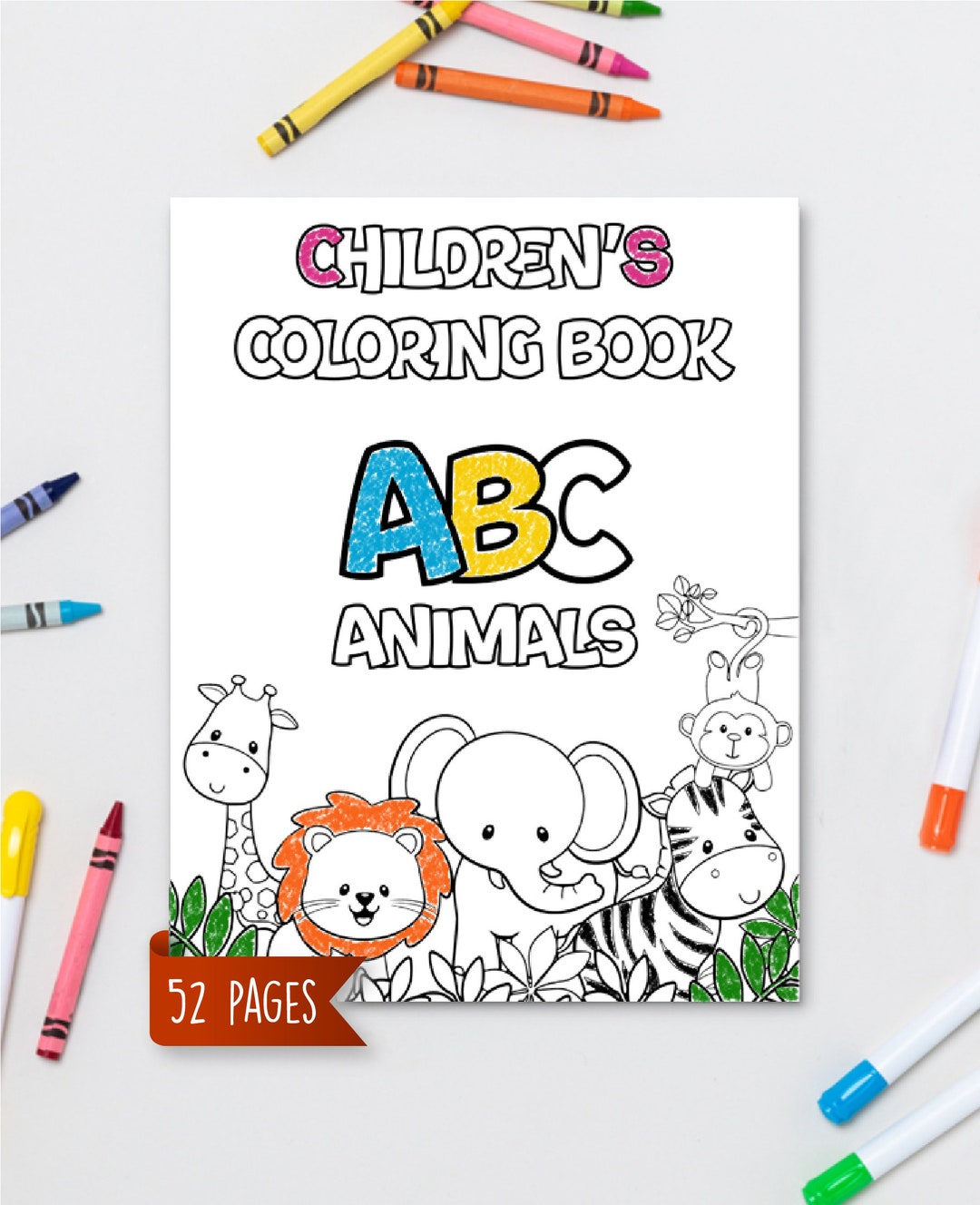 Coloring Pages Drawing for Kids Printable ABC Baby Book 52 Pages of Fun - Etsy
