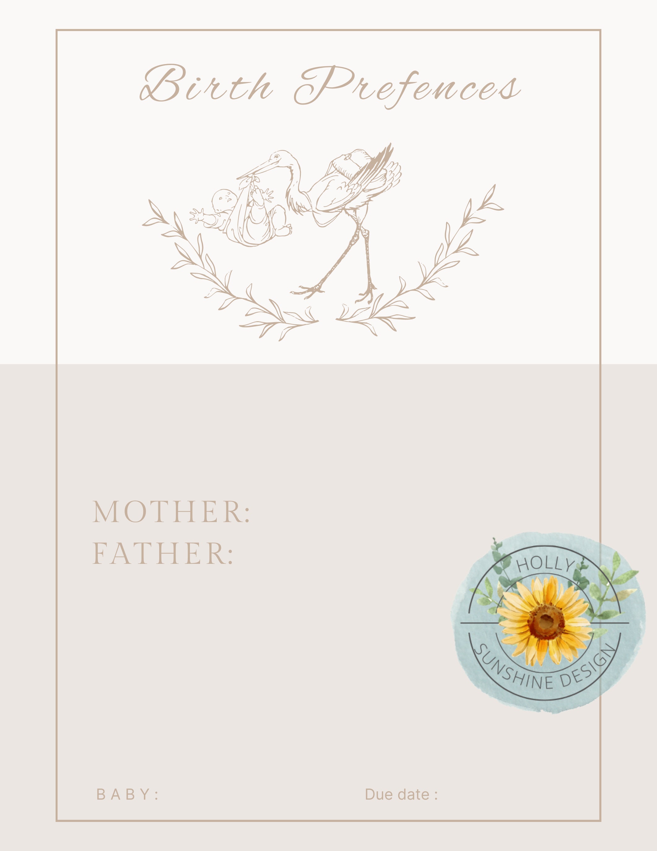 Birth Plan Template / Birth Plan Printable / Natural Birth Plan / Birth Birth Plan Template / Birth Plan Printable / Natural Birth Plan / Birth