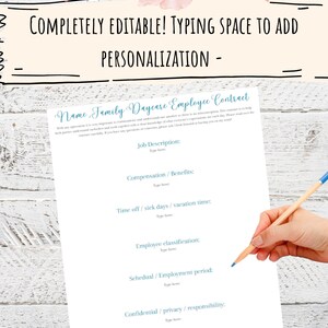 Employment Agreement Template | Employee Contract | New Hire Document | Canva, Google Doc | Employee Evaluate Template | HR Forms
