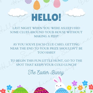 Easter Treasure Hunt, Easter Bunny Letter, Indoor Scavenger Hunt, Game for older kids, Treasure Hunt clues, Teenagers Easter Activity.
