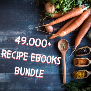 Recept-e-boekenbundel met meer dan 49.000 artikelen - PLR-artikelen - Digitale receptenboeken - Receptkaarten met afbeeldingen