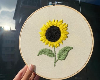 Personalized Sunflower Punch Needle Wall Decor, Wall Hanging Home Decor, Sunflower Wall Decor, Punch Needle