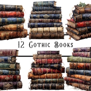 Watercolour Gothic Books clipart bundle, gothic clipart, spell books clipart, junk journal, scrap book, paper crafts, card making