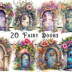 Fairy Door Watercolour clipart PNG, Cottagecore clipart, fairy clipart, fantasy clipart, fairy house, magic clipart, fairy stickers