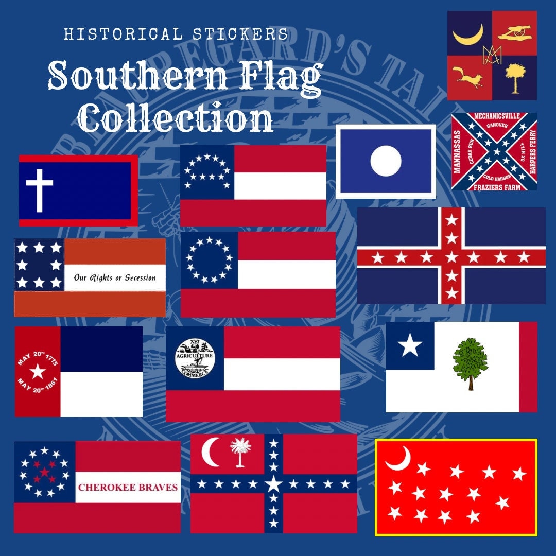 Southern Flag Sticker Collections Etsy