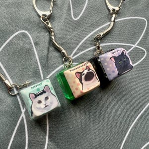 Meme Cats Keycap Keychain